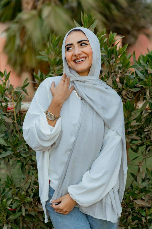 Modal Cotton Scarf - Silver Grey