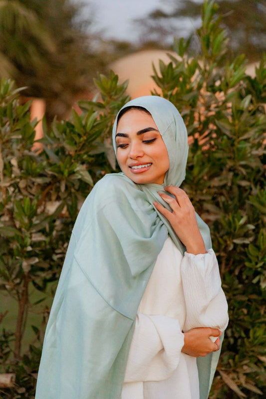 Modal Cotton Scarf - Light Turquoise
