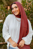 Modal Cotton Scarf - Wine Red