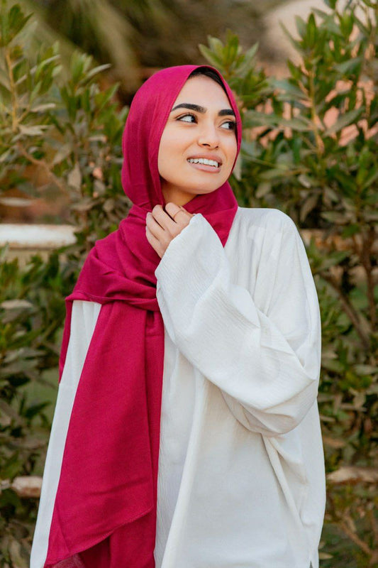 Modal Cotton Scarf - Magenta