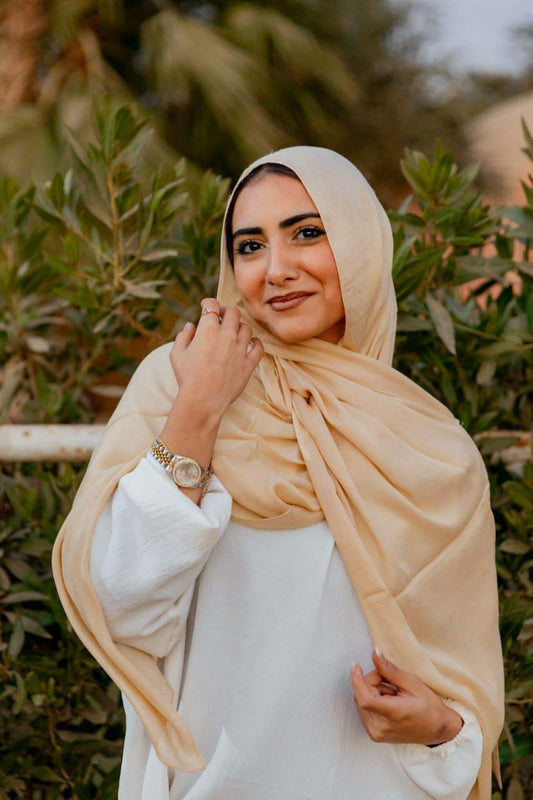 Modal Cotton Scarf - Cream