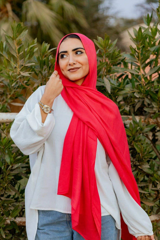 Modal Cotton Scarf - Fuchsia