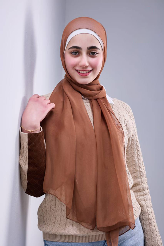 Pure Silk Chiffon Scarf -Havana