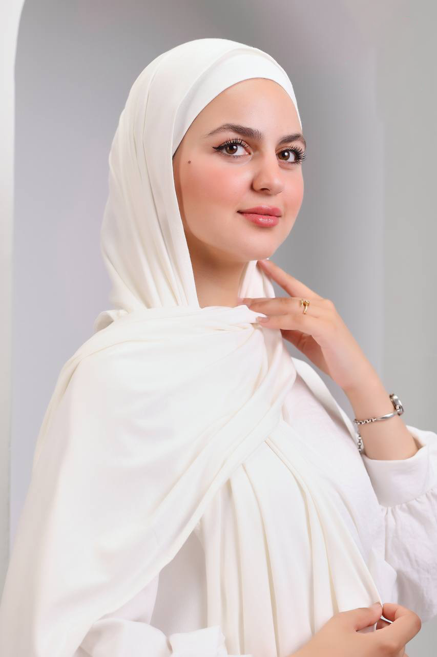 Gel Scarf With Bandana -(Of White)