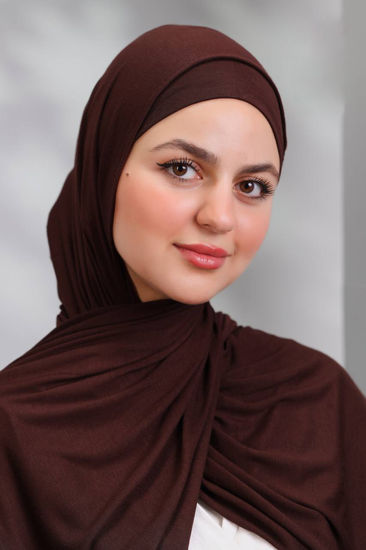 Gel Scarf With Bandana -(Red Brown)