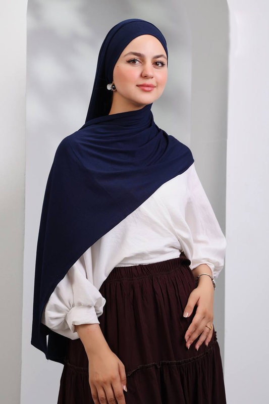 Gel Scarf With Bandana -(Navy Blue)