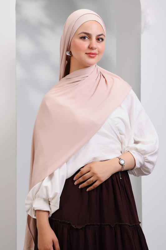 Gel Scarf With Bandana -(Dusty Rose Nude)