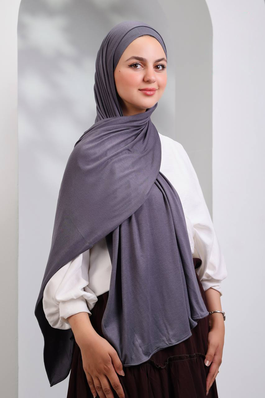 Gel Scarf With Bandana -(Charcoal Gray)