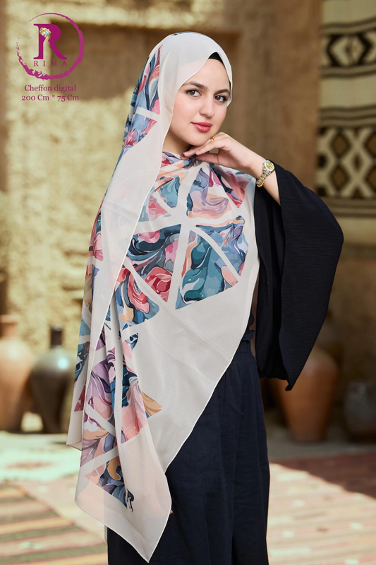 Rectangular Printed Chiffon Scarf