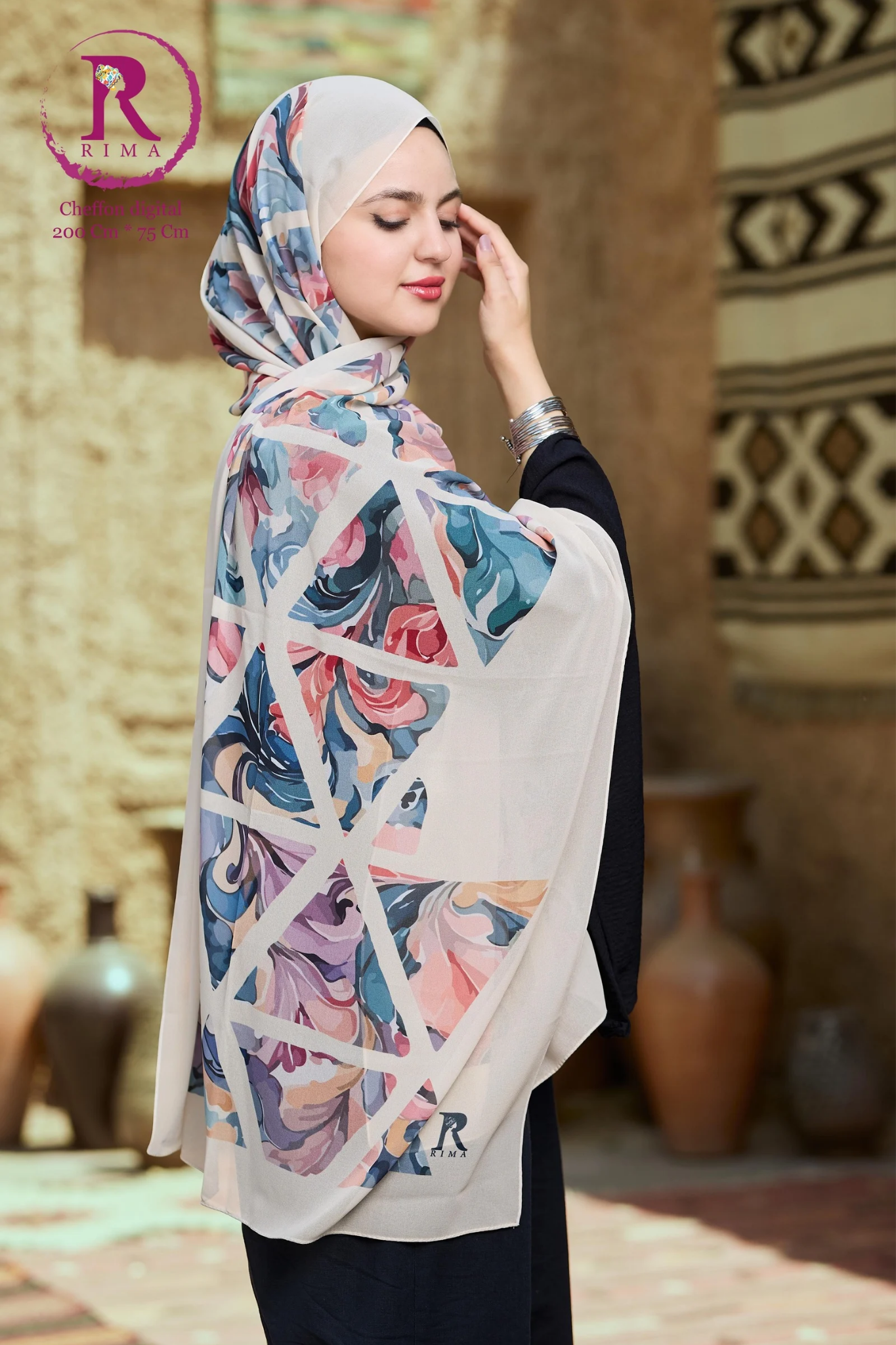 Rectangular Printed Chiffon Scarf