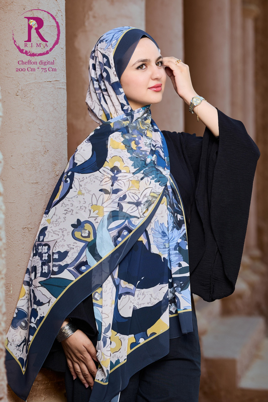 Rectangular Printed Chiffon Scarf