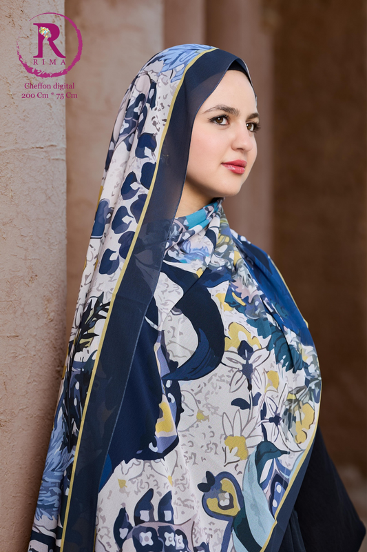 Rectangular Printed Chiffon Scarf