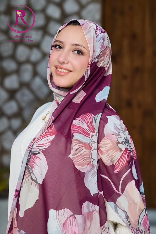 Rectangular Printed Chiffon Scarf