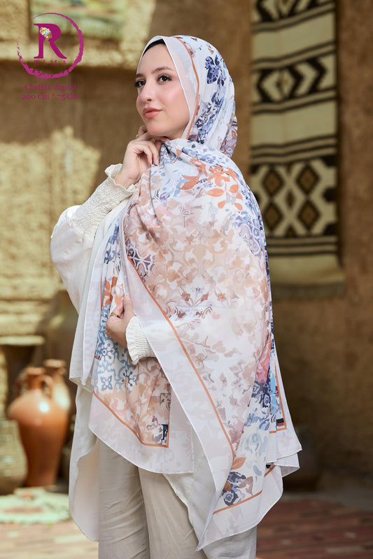 Rectangular Printed Chiffon Scarf
