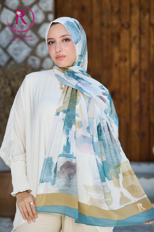 Rectangular Printed Chiffon Scarf