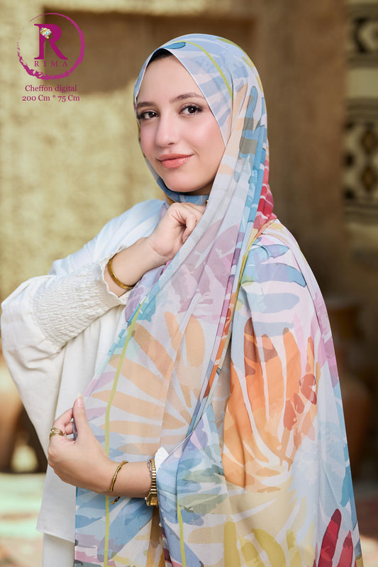 Rectangular Printed Chiffon Scarf
